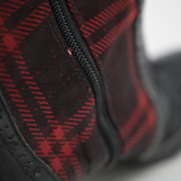 Brazillian Heeled boots, half leather, red and black - Picture 6 of 9